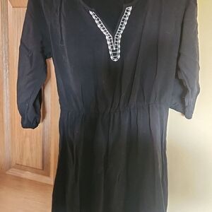 Old Navy Black Dress with White Trim